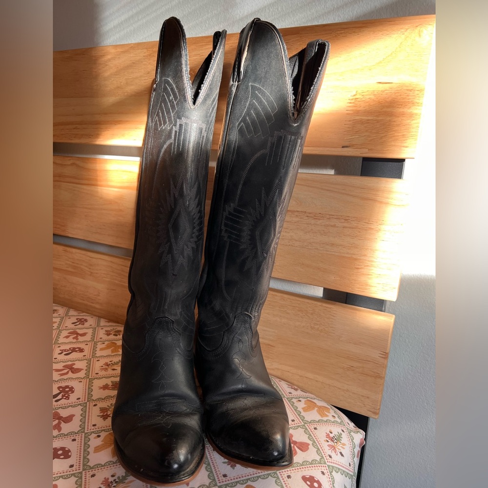 Durango Tall Black Western Boots 8M